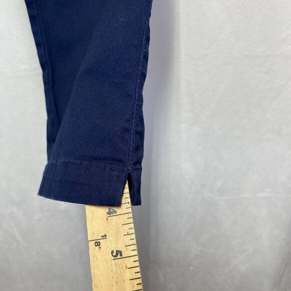 C.A.S.L.O.N Mid-Rise Straight Leg Stretch Chino Pants Women 4 Navy Side Pockets - Picture 7 of 16